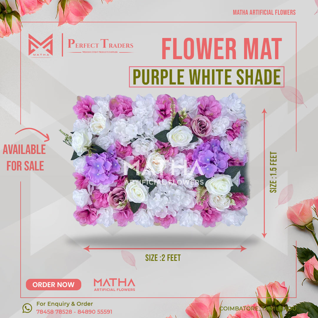 Pink & White Flower Mat